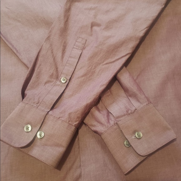 Calvin Klein Burgundy Button Up Collared Men Shirt - Picture 2 of 5